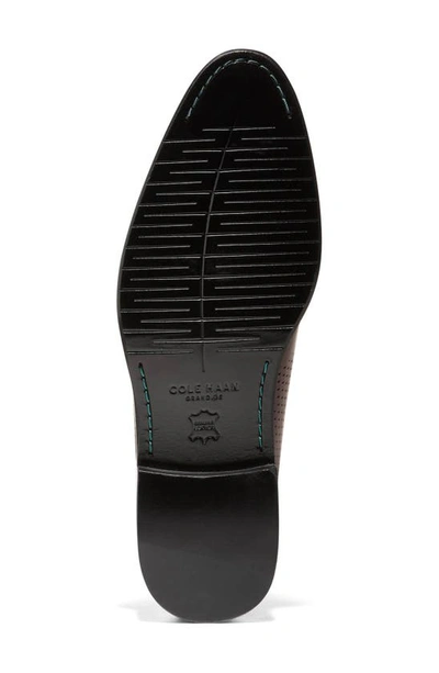 Cole Haan Washington Grand Laser Plain Toe Wholecut Shoe In Ch Dark Chocolate Rever
