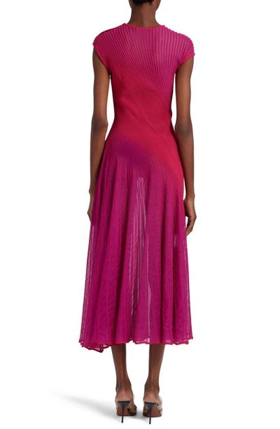 Shop Alaïa Twisted Ottoman Midi Dress In Bougainvillea