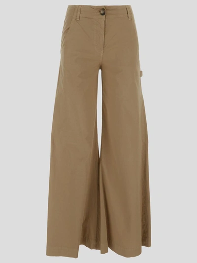 Shop Semicouture Wide-leg Trousers In Brown