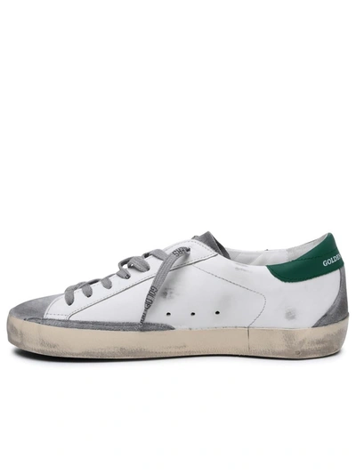 Shop Golden Goose White Leather Super-star Sneakers