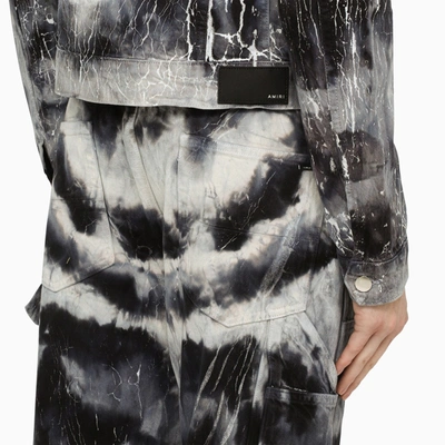 Shop Amiri Black/grey Tie Dye Jacket