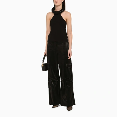 Off-white Halter Neck Tubolar Stretchy Top In Black