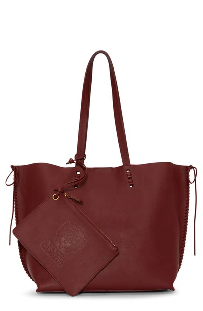Shop Vince Camuto Jamee Leather Tote In Scarlet
