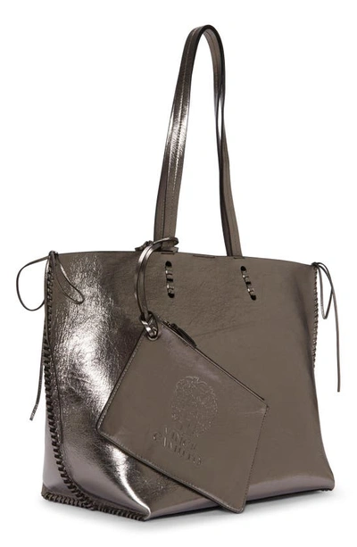 Shop Vince Camuto Jamee Leather Tote In Pewter