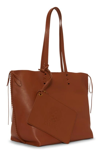 Shop Vince Camuto Jamee Leather Tote In Warm Caramel