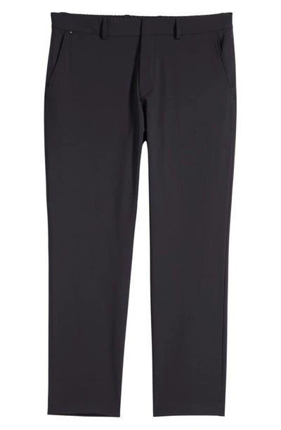 Shop Hugo Boss Genius Flat Front Stretch Wool Blend Pants In Black