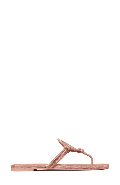 Tory Burch Miller Knotted Pave Leather Sandals In Malva
