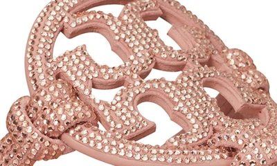 Tory Burch Miller Knotted Pave Leather Sandals In Malva