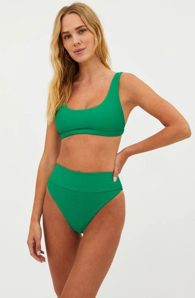 Shop Beach Riot Peyton Ribbed Bikini Top In Jelly Bean Green