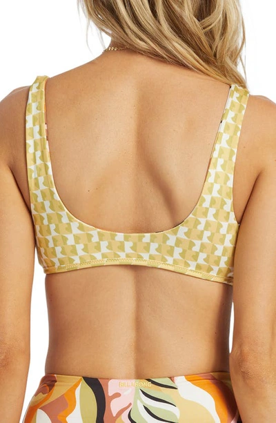 Shop Billabong Return To Paradise Reversible Bikini Top In Yellow/ Orange Multi