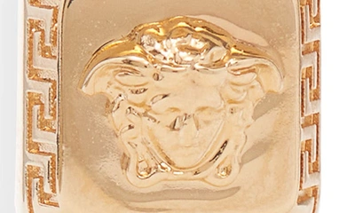 Shop Versace Medusa Mismatched Front Back Earrings In  Gold/ Crystal