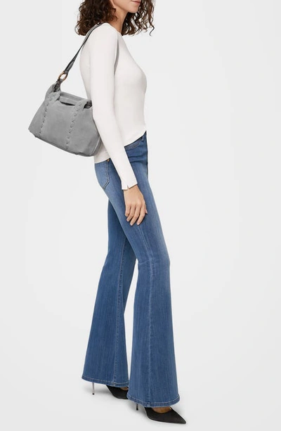 Shop Aimee Kestenberg Mini Hudson Leather Satchel In Cool Grey