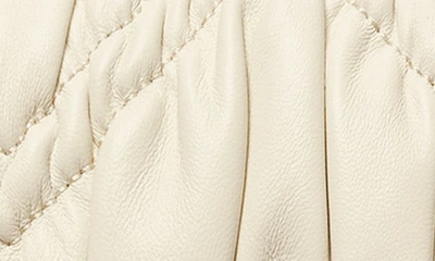 Shop Tory Burch Mini Kira Diamond Ruched Convertible Leather Crossbody Bag In New Ivory