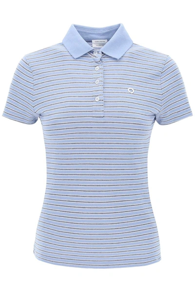 Shop Saks Potts Venus Striped Polo Shirt In Blue