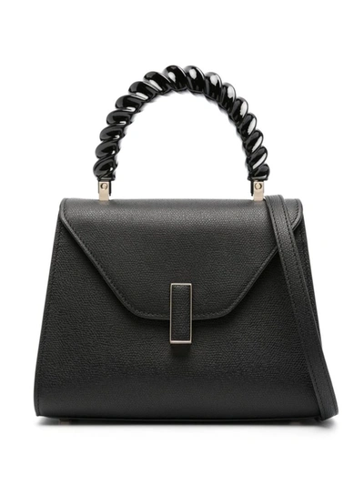 Shop Valextra Iside Leather Mini Handbag In Black