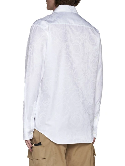 Shop Versace Shirts In Optical White