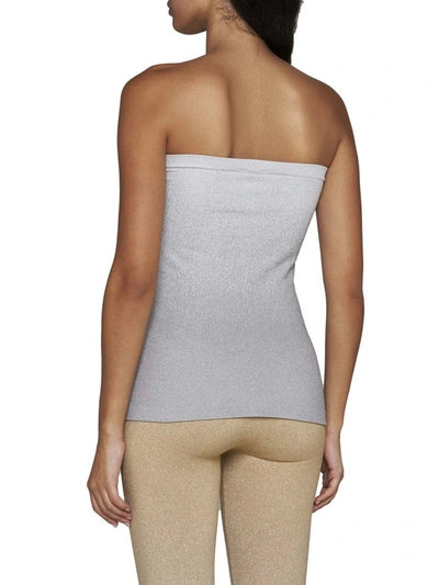Shop Wolford Top In Silver Shine