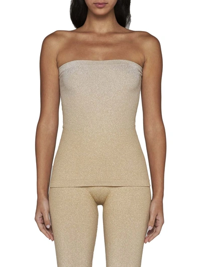 Shop Wolford Top In Gold Shine