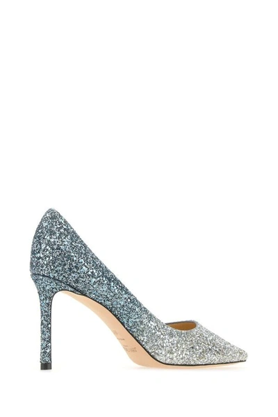 Shop Jimmy Choo Woman Embellished Fabric Romy 85 Pumps In Multicolor