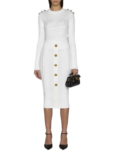 Shop Balmain Skirts In White