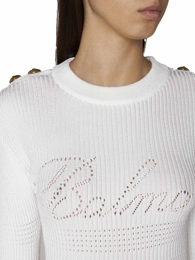 Shop Balmain Sweaters In White
