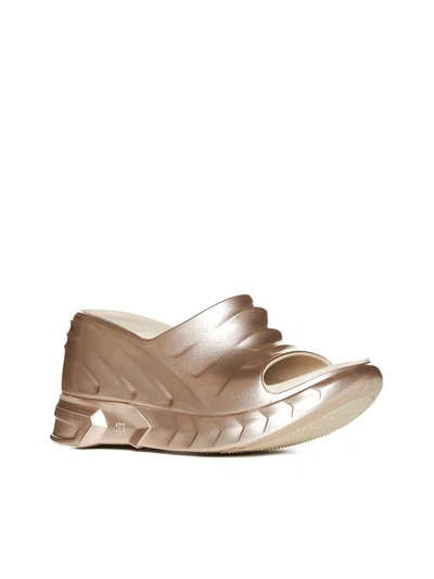 Shop Givenchy Sandals In Dusty Gold
