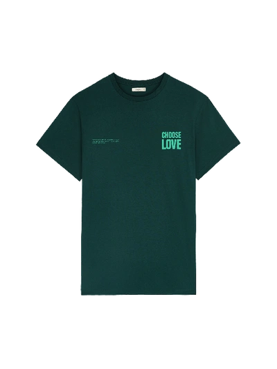 Shop Pangaia Choose Love Midweight T-shirt — Foliage Green