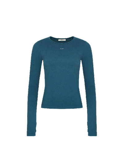 Shop Pangaia Women's Plant-stretch Long Sleeve Top In Storm Blue