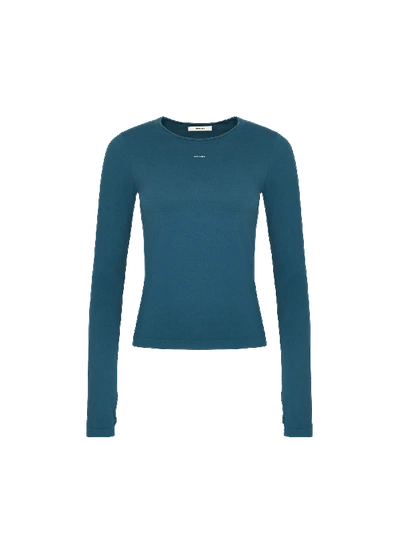 Pangaia Women's Plant-stretch Long Sleeve Top — Storm Blue Xs In Storm Blue