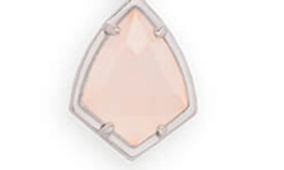Kendra Scott 'cory' Semiprecious Stone Pendant Necklace In Rose Quartz/ Silver