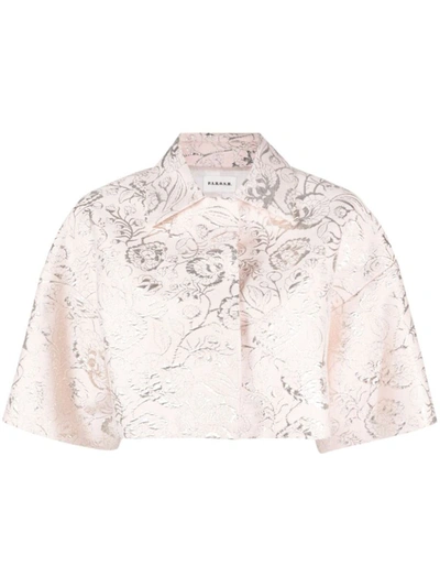 Shop P.a.r.o.s.h . Lurex Jacquard Short Jacket In Pink