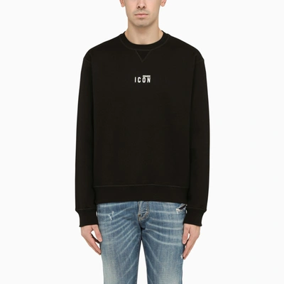 Shop Dsquared2 | Black Cotton Crewneck Sweatshirt