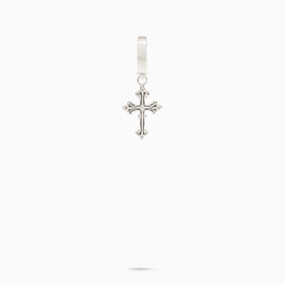 Shop Emanuele Bicocchi Avelli Silver 925 Cross Earring In Metal