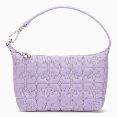 Shop Ganni Lilac Small Handbag In Recycled Polyester In Pink