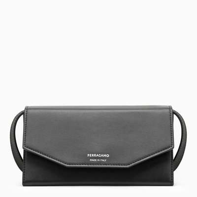 Shop Ferragamo Black Leather Shoulder Bag In Multicolor