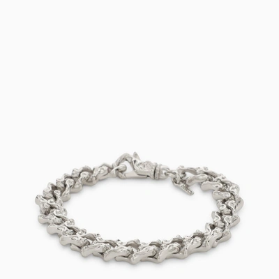 Emanuele Bicocchi Sterling Silver 925 Chain Bracelet With Small Crystals In Metallic