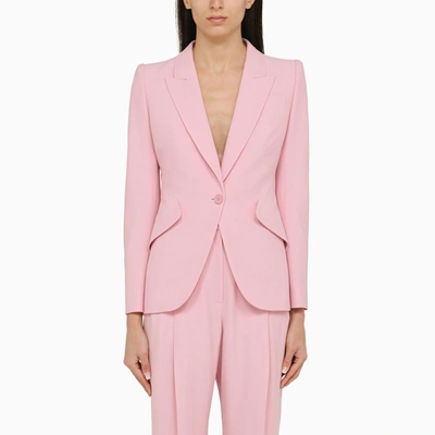 Shop Alexander Mcqueen Pink Single-breasted Jacket
