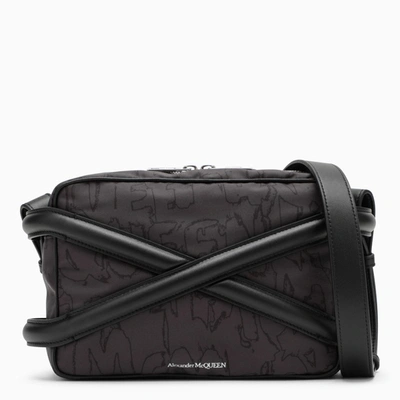 Shop Alexander Mcqueen Black Camera Bag With Leather Details