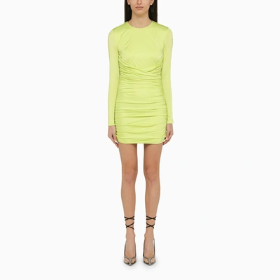 Shop Dsquared2 | Short Lime Dress With Draping In Yellow