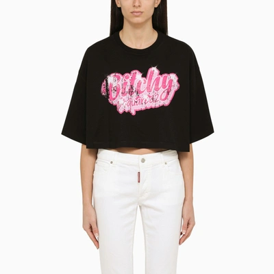 Shop Dsquared2 Black Oversize T-shirt With Print