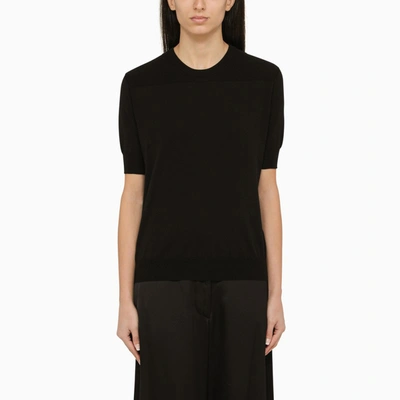 Shop Jil Sander Short-sleeved Black Cotton Jersey