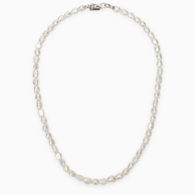 Shop Emanuele Bicocchi 925 Silver Baroque Pearl Necklace In White