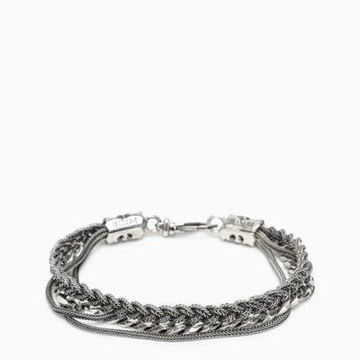 Shop Emanuele Bicocchi | Braided Bracelet And Chain In 925 Silver In Metal