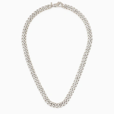 Shop Emanuele Bicocchi 925 Silver Chain Necklace With Crystals In Metal