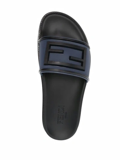 Shop Fendi Sandals In Medieval Blu+nero