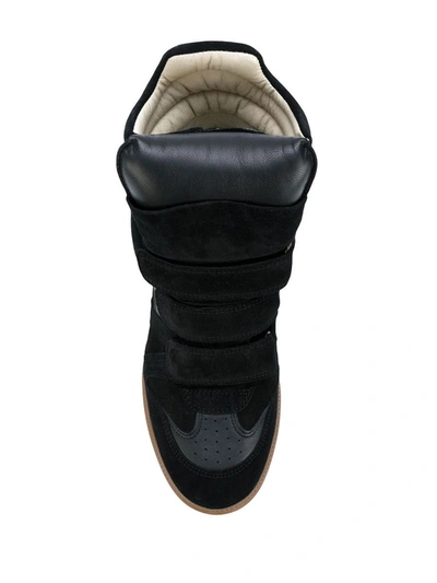 Shop Isabel Marant Bekett Leather Sneakers In Black