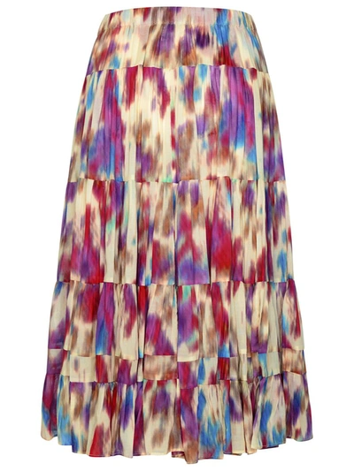 Shop Isabel Marant Étoile 'elfa' Beige Multicolour Cotton Skirt