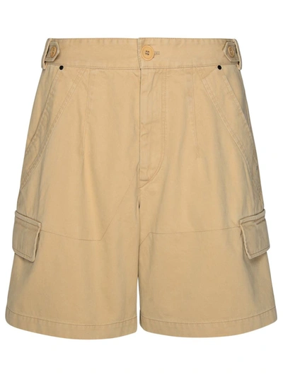 Shop Isabel Marant 'lisette' Beige Cotton Shorts