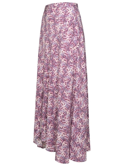 Shop Isabel Marant 'sakura' Mallow Silk Blend Skirt In Violet