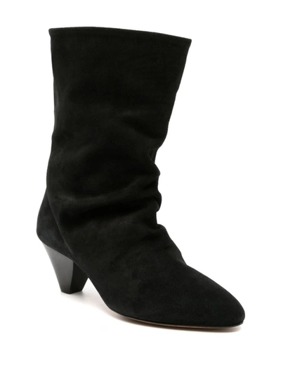 Shop Isabel Marant Reachi Suede Leather Boots In Black